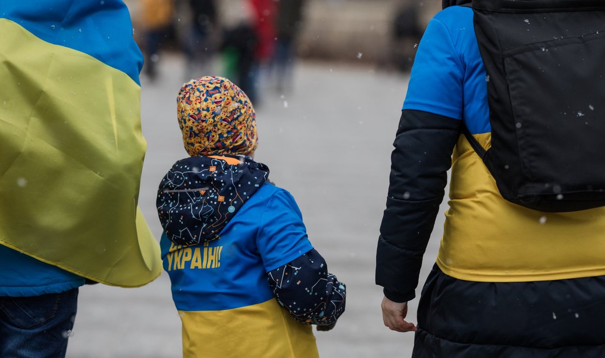 Simbolinės akcijos Vilniuje, skirtos Ukrainos vaikams akimirka / Kristinos Jasudaitės nuotr.