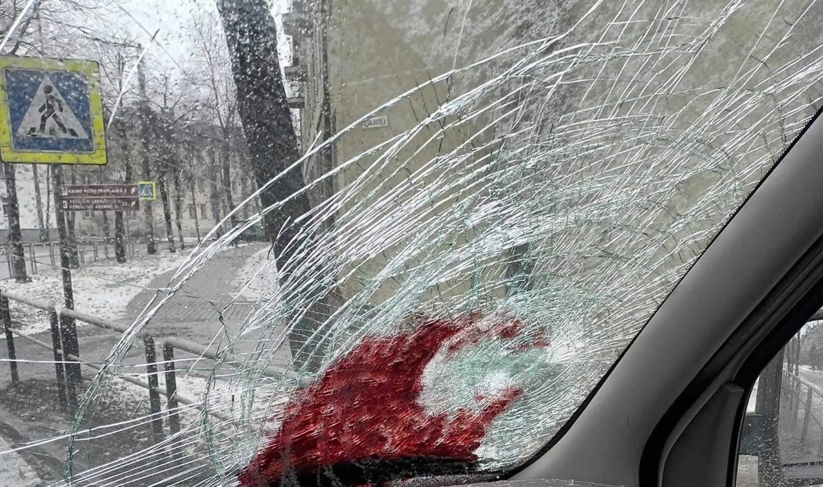 Petrašiūnuose į automobilio langą skriejo stiklainis su uogiene