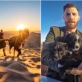 Dykumoje rado paliktus šuniukus: išgelbėjo juos ir pasiėmė į nepamirštamą kelionę
