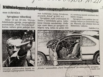 „Brigadinį“ J. Kadamovo automobilyje 1996 m. pasprogdino Vilniaus bomberis