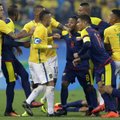 Neymaras pelnė puikų įvartį, bet įsiutino varžovus – Brazilija žais pusfinalyje