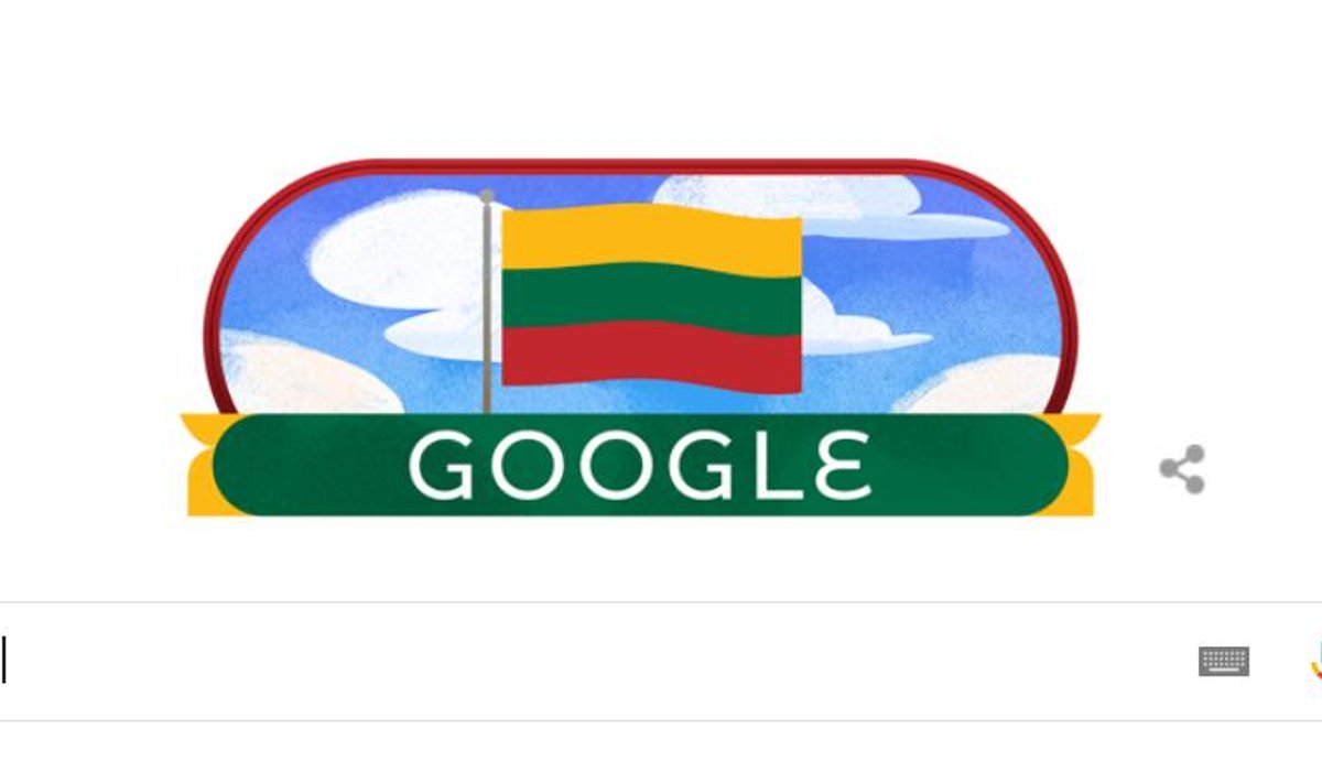 „Google“ sveikina Lietuvą su Valstybės atkūrimo švente logotipą nudažiusi trispalve