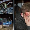 Avarija Vilniuje: automobilis visiškai sumaitotas, o trys girtutėliai draugai – „laimės kūdikiai“