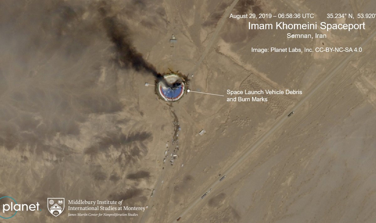 Irano kosminiame centre sprogo paleisti planuota raketa