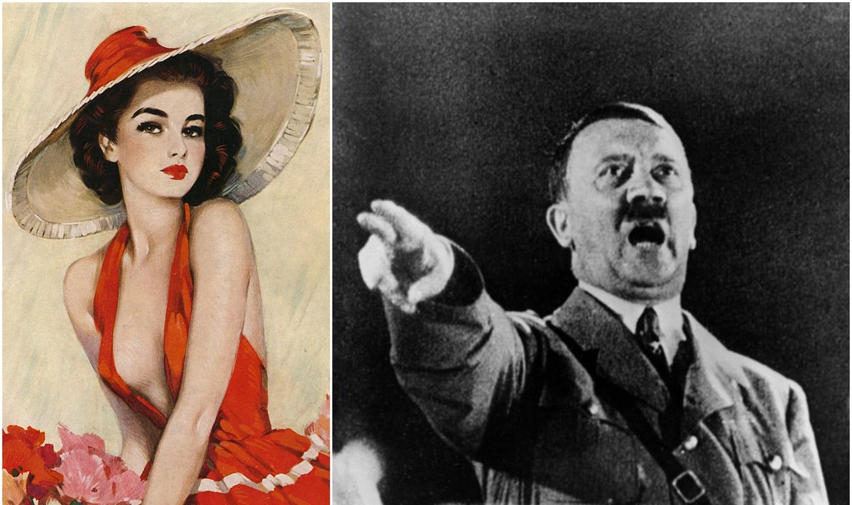 Adolfas Hitleris ir raudoni lūpų dažai