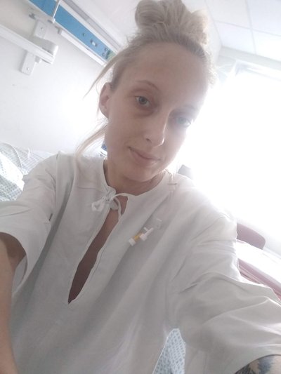 Agnė Girulė, praėjus kelioms dienoms po inksto transplantacijos Urologijos skyriuje