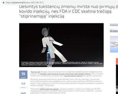 Agresyviai melagienas kuriantis portalas ėmė publikuoti išgalvotas istorijas apie vaikų savižudybes dėl COVID-19 vakcinų.