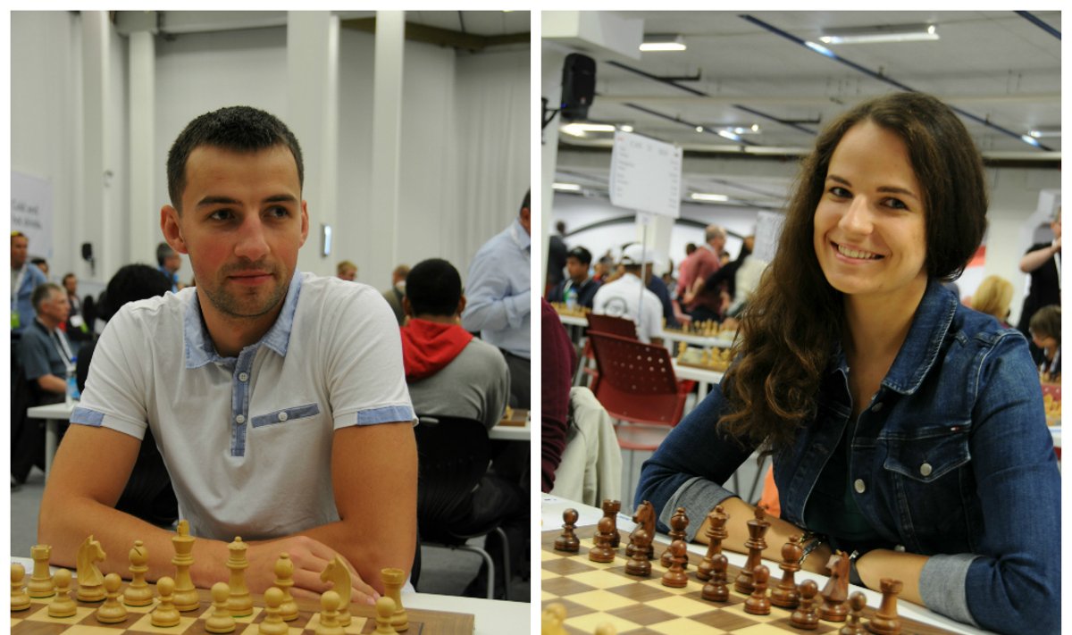 Mindaugas Beinoras ir Dominyka Batkovskytė (chessclub.lt nuotr.)