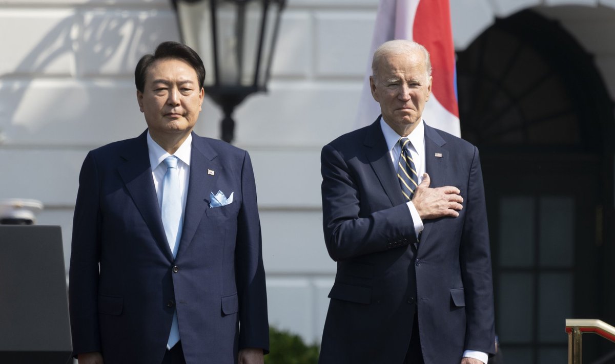 JAV ir Pietų Korėjos prezidentai Vašingtone aptarė konfliktą su Pchenjanu