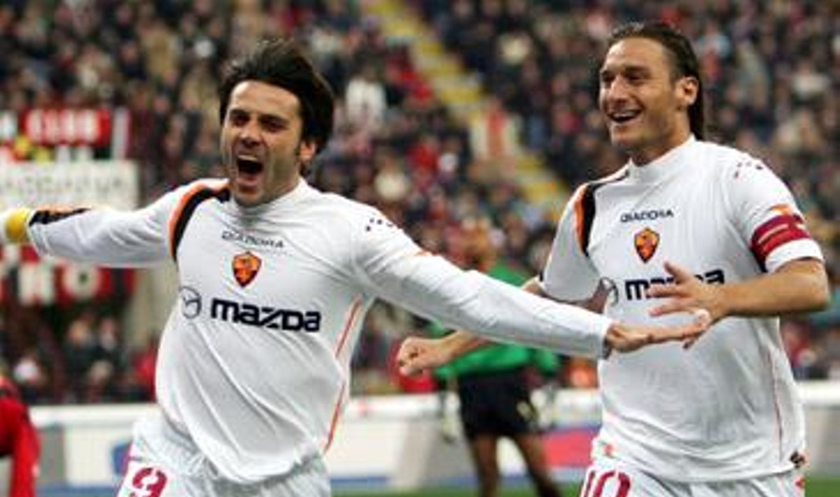 Vincenzo Montella ir Francesco Totti ("AS Roma")
