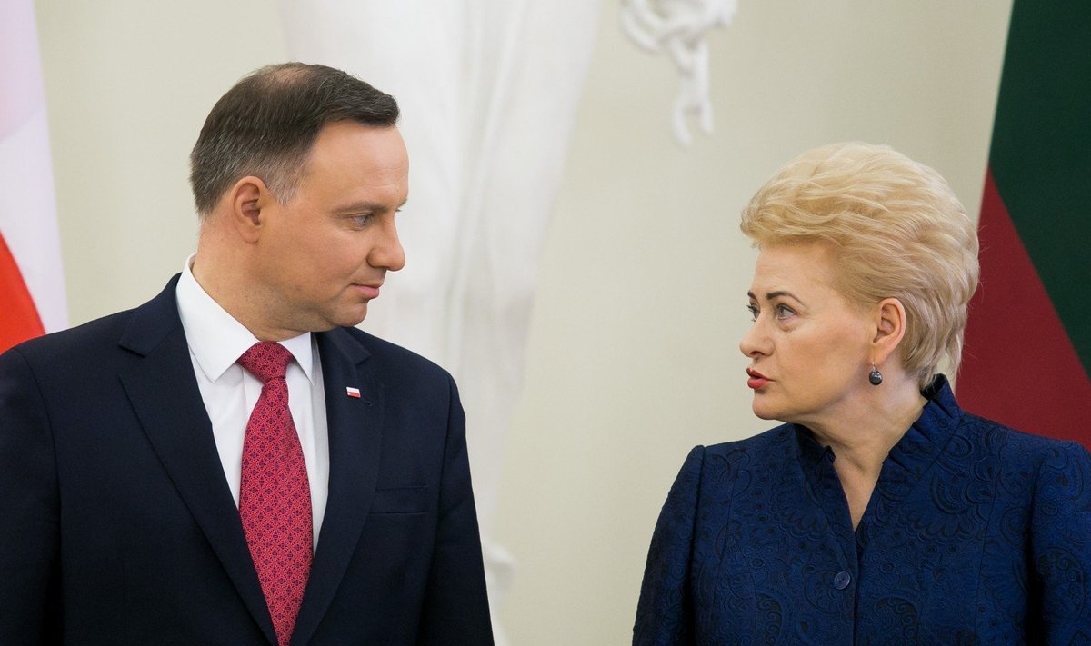 Andrzejus Duda ir Dalia Grybauskaitė 