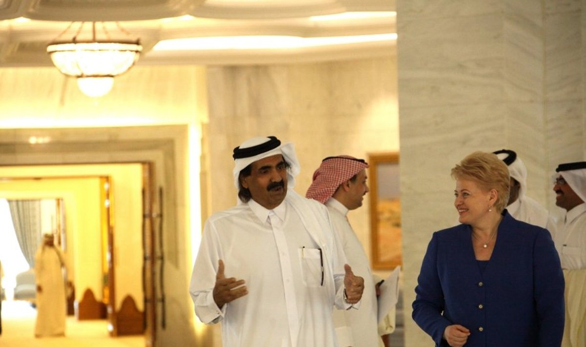 Kataro šeichas Hamadas Bin Khalifa Al Thani ir Dalia Grybauskaitė