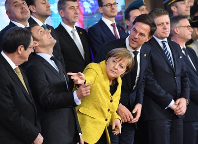 Nicos Anastasiades, Emmanuelis Macronas, Angela Merkel, Markas Rutte 
