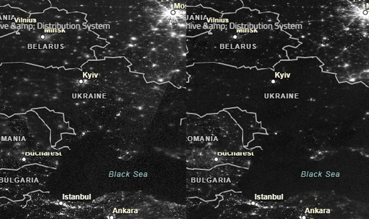 Ukraina vasario 7-osios ir kovo 7-osios naktį.