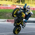 A. Gibieža sieks Kačerginę įveikti motociklu be priekinio rato
