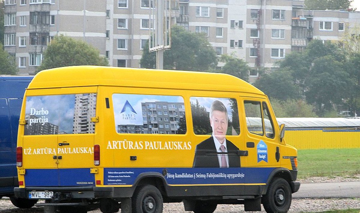 Labour party election ad in Vilnius