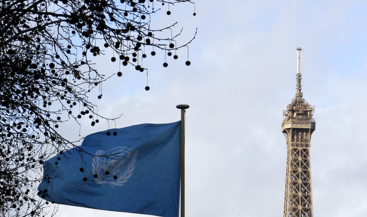 Palestinian flag at UNESCO headquarters