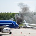 Kauno oro uoste – juodi dūmai ir daugybė skubiosios pagalbos tarnybų