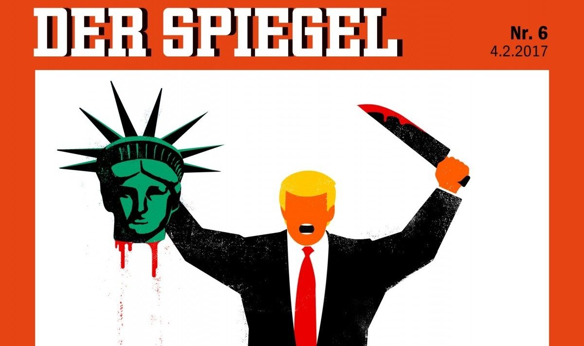 Der Spiegel karikatūra apie D. Trumpą