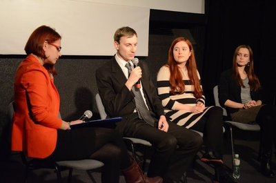 Diskusijos dalyviai (iš kairės: Andrėjus Gaidamavičius, Aušrinė Skirmantė)