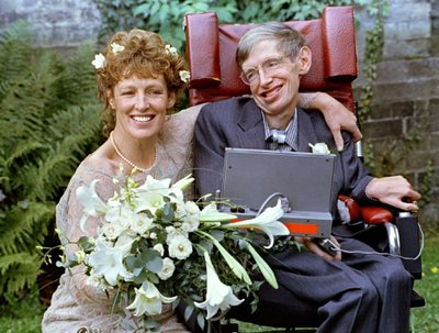 Stephenas Hawkingas su antrąja žmona Elaine Mason 1995 metais