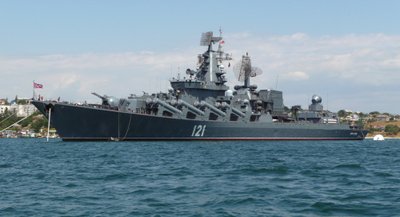 Rusijos jūrų laivyno kreiseris Maskva. George Chernilevsky/Wikipedia nuotr.