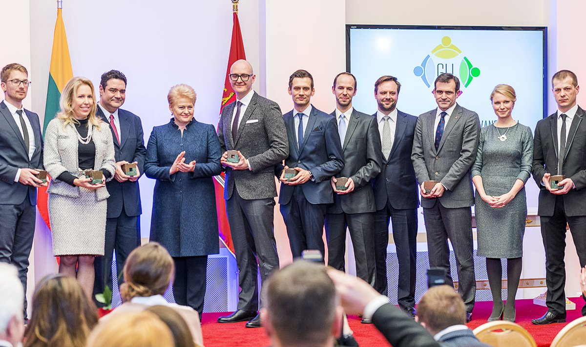 Global Lithuania Awards winners with President Grybauskaitė