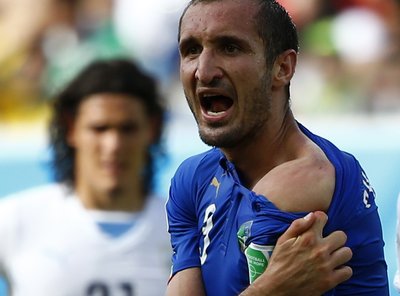 Giorgio Chiellini nukentėjo nuo Luiso Suarezo