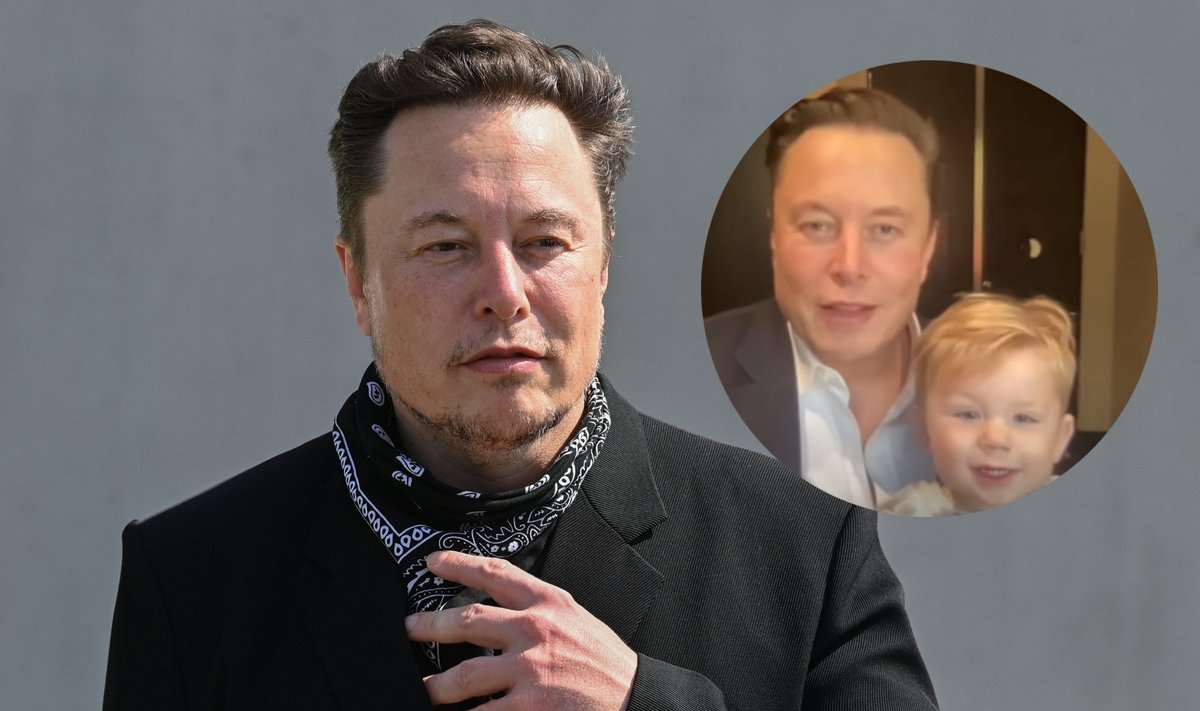 Elonas Muskas su sūnumi / Foto: Vida Press, STOP kadras