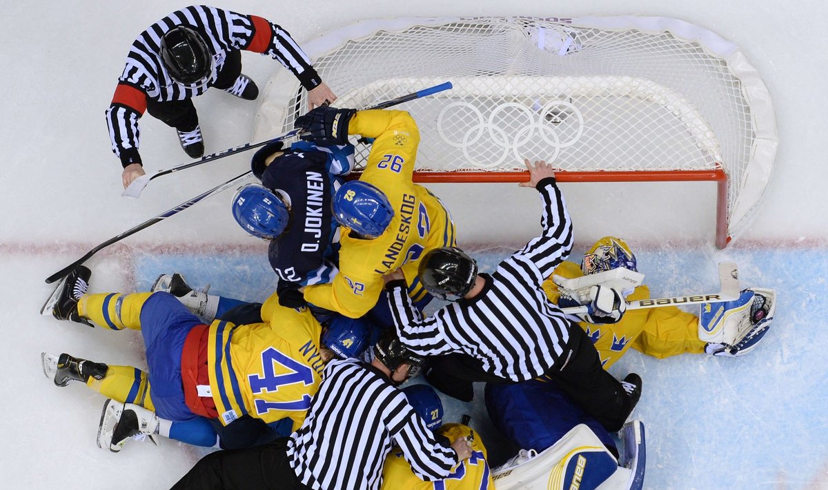Olimpiados pusfinalis: Švedija – Suomija