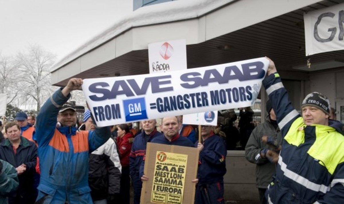 „Saab“ darbuotojų protestas
