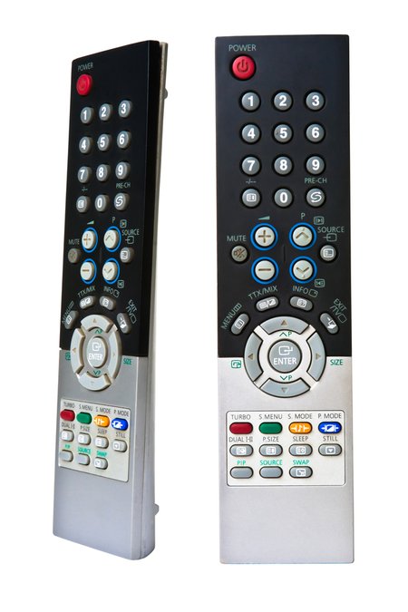 Daugelis televizoriaus valdymo pultelių turi teletekstui peržiūrėti skirtus mygtukus. Jie išskirti kita spalva, dažniausiai, raudona, žalia, geltona ir mėlyna