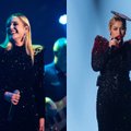 „Eurovizijoje“ su juoda suknele pasirodžiusi prancūzų atstovė priminė Monikos Marijos įvaizdį: kuriai tiko labiau?