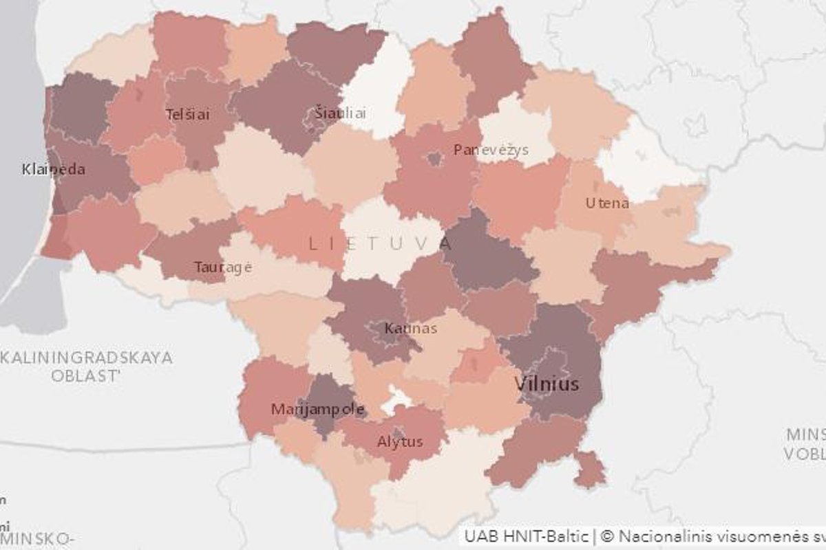 Et virtuelt kart over koronaviruset i Litauen er laget: sjekk forekomsten i ditt land