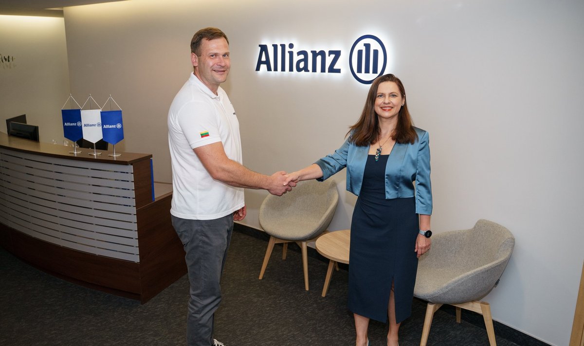 Allianz Lietuva generalinė direktorė Asta Grabinskė ir Lietuvos paralimpinio komiteto prezidentas Mindaugas Bilius