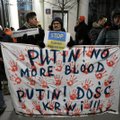 Prie Rusijos ambasados Lenkijoje įvyko protesto akcija