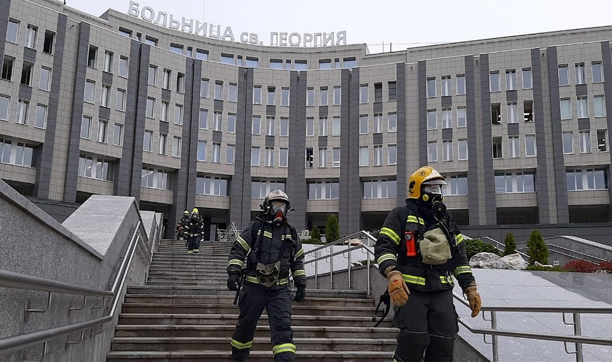 Sankt Peterburgo ligoninėje kilus gaisrui žuvo mažiausiai penki žmonės