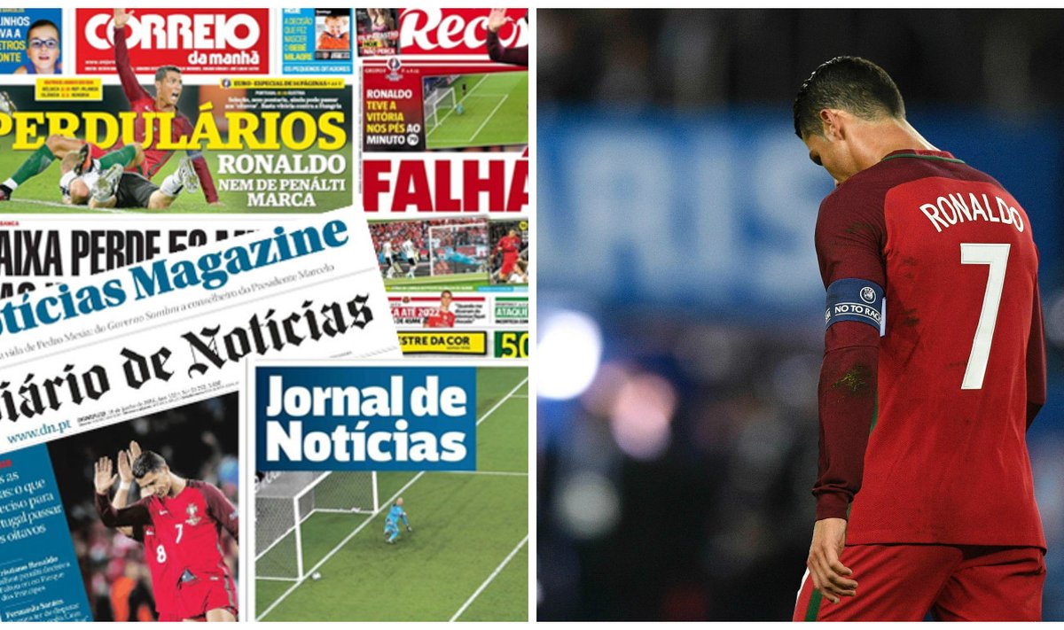 Portugalijos spauda plaka Cristiano Ronaldo DELFI montažas (Sport.es, AFP-Scanpix nuotr.)
