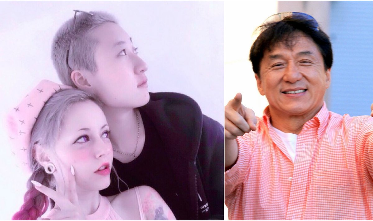 Jackie Chanas ir jo duktė su mylimąja