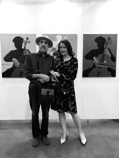 Menininkas Raimondas Gailiūnas ir Contour Art Gallery steigėja Vilma Mačianskaitė