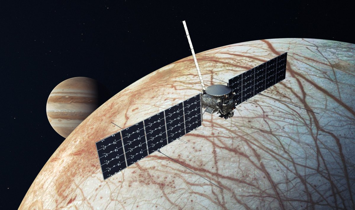 Europa Clipper zondo misijos iliustracija. NASA iliustr.