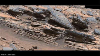 Marso paviršiaus uolienos. NASA/JPL-Caltech/MSSS nuotr.
