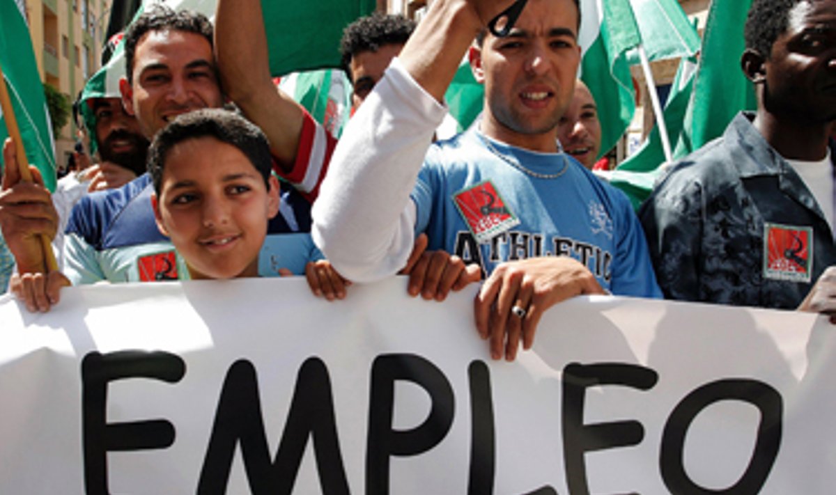 Imigrantai Ispanijoje dalyvauja Gegužės 1-osios demonstracijoje