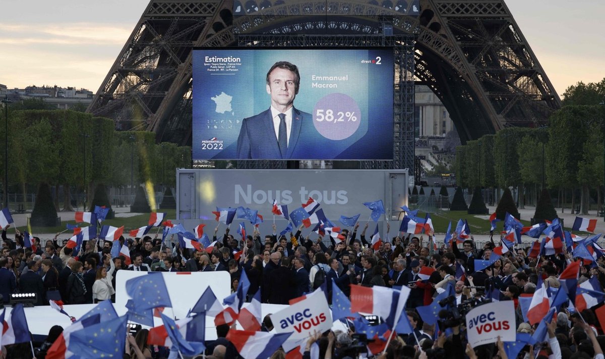 Balsavusių rinkėjų apklausos: Prancūzijos prezidento rinkimus laimėjo Macronas