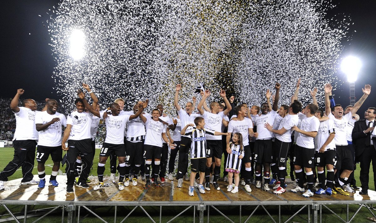"Udinese" futbolininkai šventė lyg laimėję čempionatą