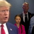 Žaibiškai išpopuliarėjo vaizdo įrašas, kuriame užfiksuota Thunberg reakcija pamačius Trumpą
