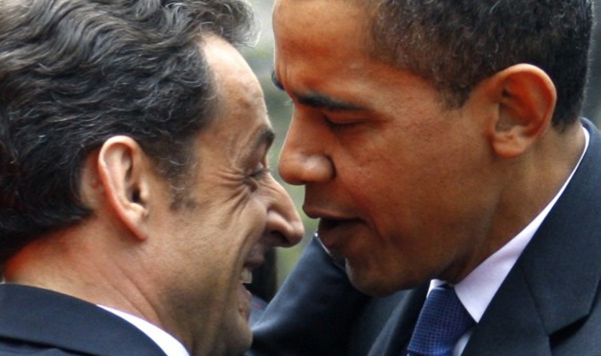N.Sarkozy ir B. Obama