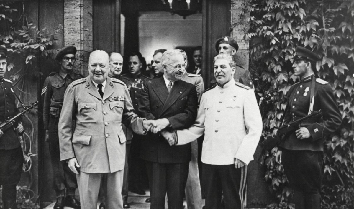 Vinstonas Čerčilis, Haris Trumanas, Josifas Stalinas