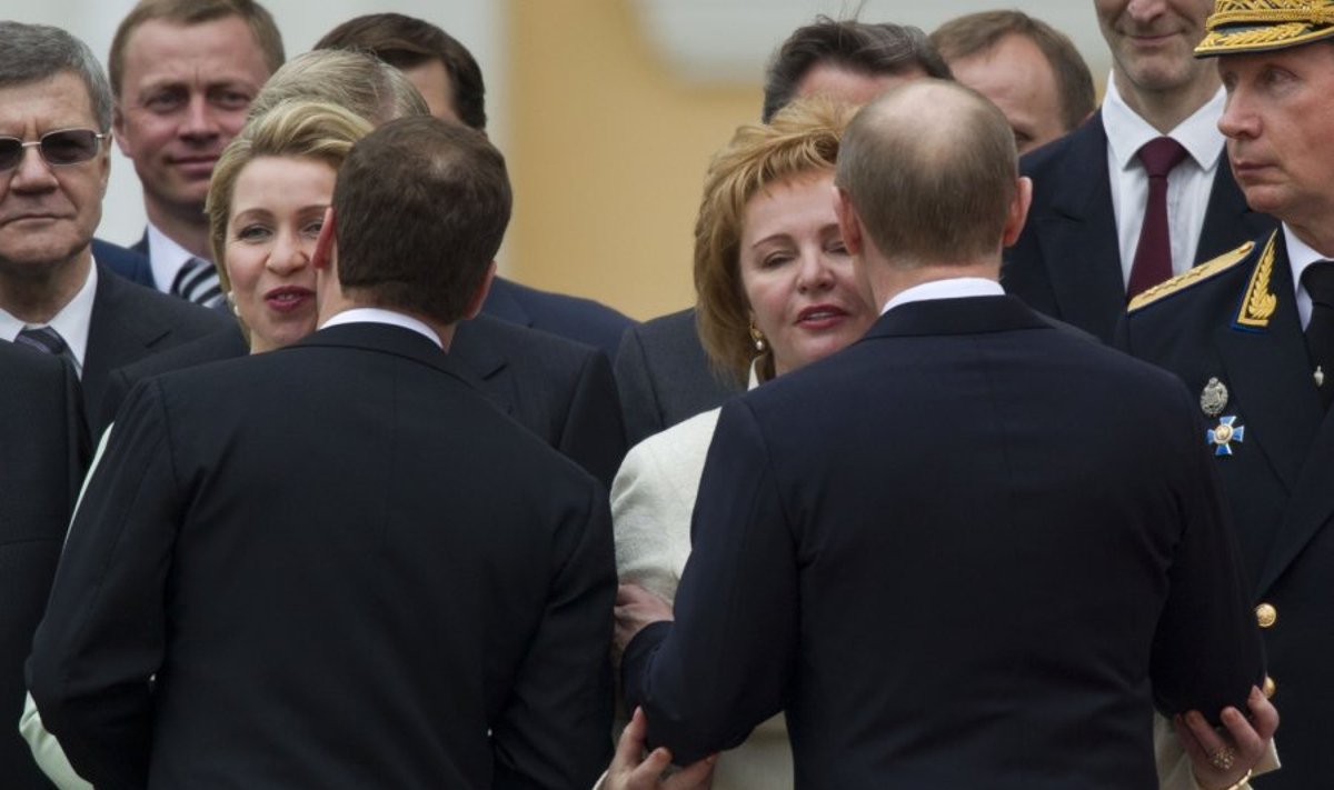 Dmitrijus Medvedevas, Svetlana Medvedeva, Vladimiras Putinas ir Liudmila Putina