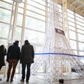 Lithuanian students build tallest paper Eiffel Tower